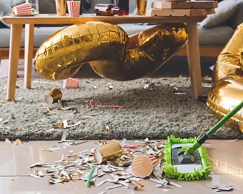 Cleaning Before and After Party